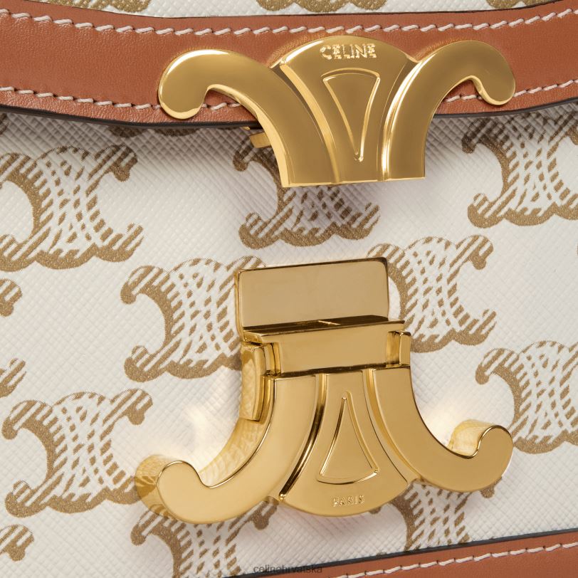 CELINE žene tinejdžerska triomphe torba od triomphe platna i teleće kože 3WED6107 pribor bijela