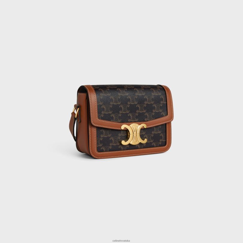 CELINE žene tinejdžerska triomphe torba od triomphe platna i teleće kože 3WED64 pribor preplanuli ten