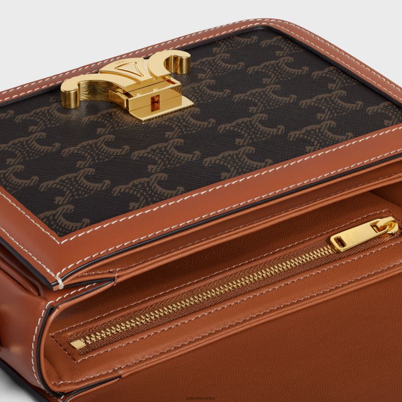 CELINE žene tinejdžerska triomphe torba od triomphe platna i teleće kože 3WED64 pribor preplanuli ten