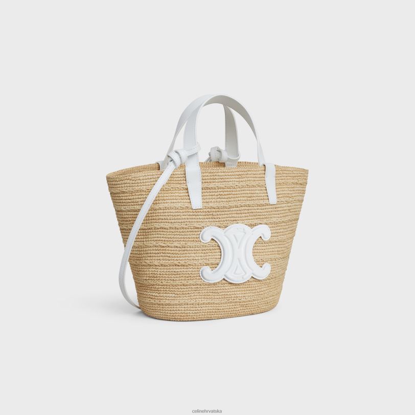 CELINE žene tinejdžerske meke klasične hlače od rafije i teleće kože 3WED627 pribor bijel de bijel