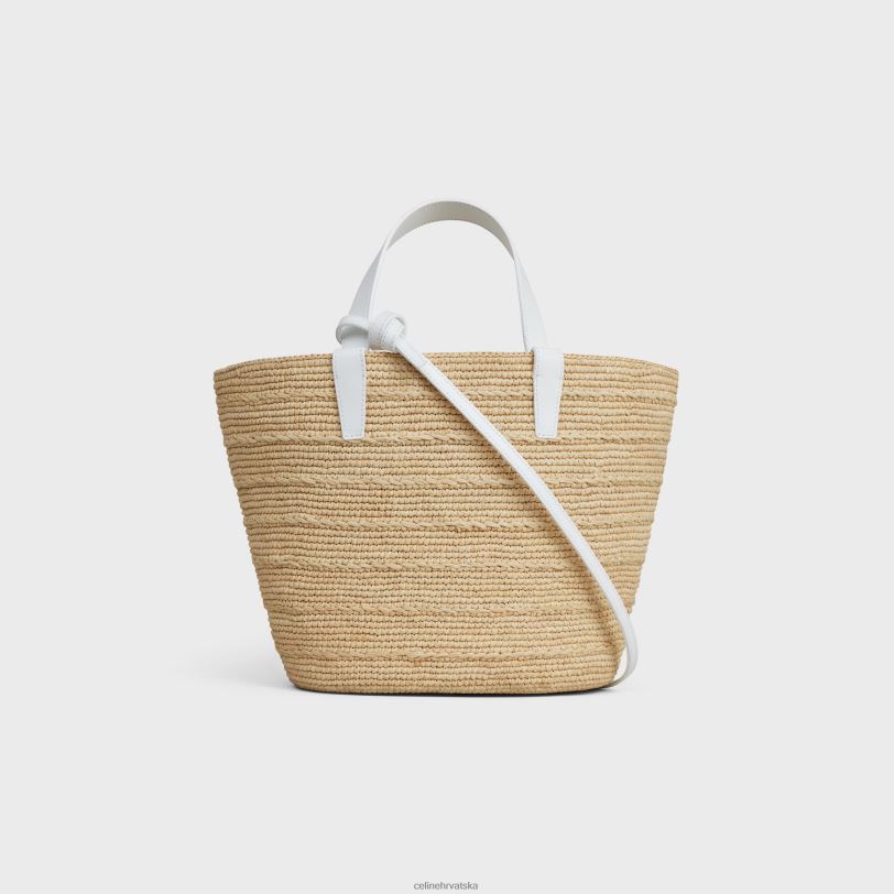 CELINE žene tinejdžerske meke klasične hlače od rafije i teleće kože 3WED627 pribor bijel de bijel