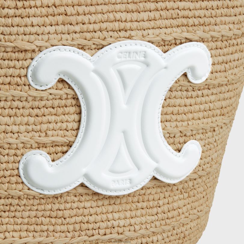 CELINE žene tinejdžerske meke klasične hlače od rafije i teleće kože 3WED627 pribor bijel de bijel