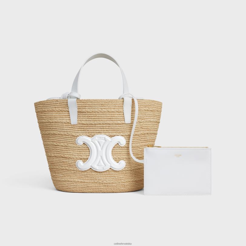 CELINE žene tinejdžerske meke klasične hlače od rafije i teleće kože 3WED627 pribor bijel de bijel