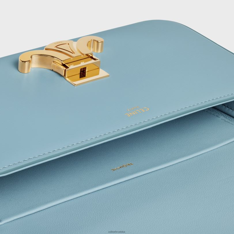 CELINE žene torba za rame claude od sjajne teleće kože 3WED6191 pribor kalifornijsko plava