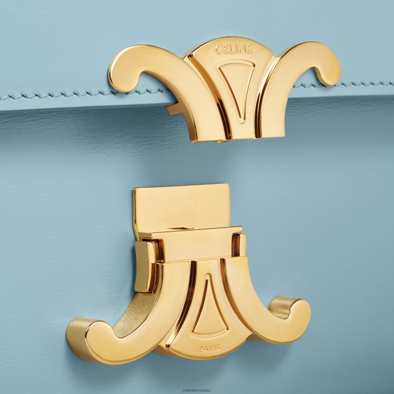 CELINE žene torba za rame claude od sjajne teleće kože 3WED6191 pribor kalifornijsko plava