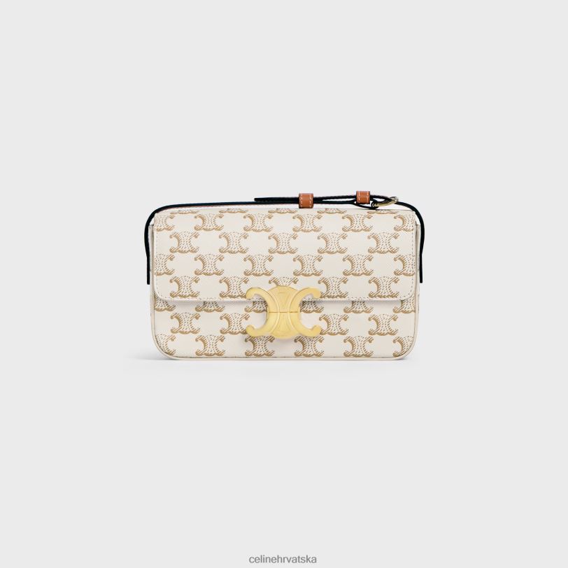 CELINE žene torba za rame claude od triomphe platna i teleće kože 3WED6193 pribor bijela