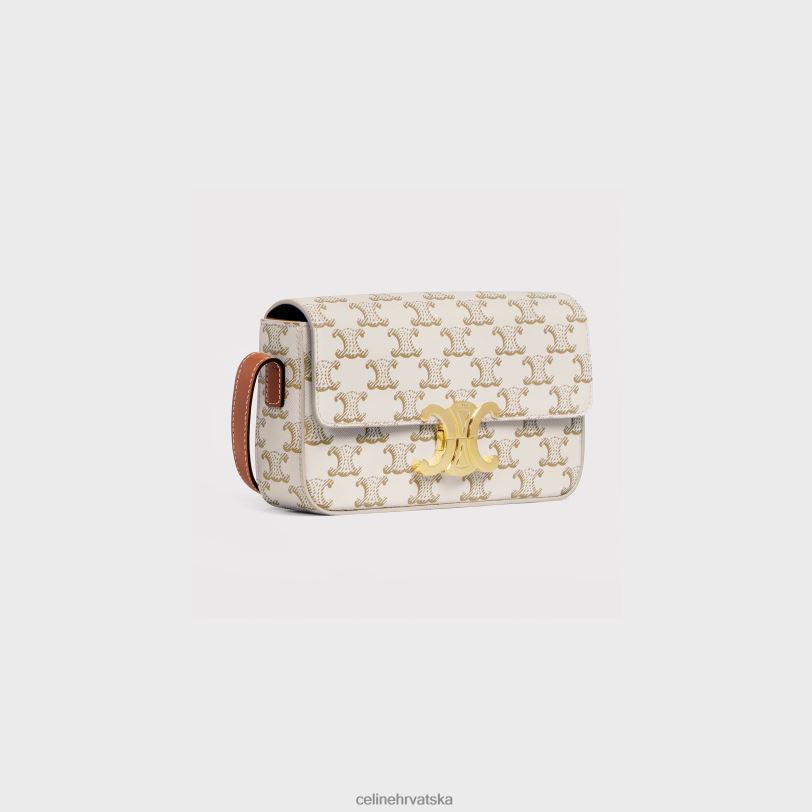 CELINE žene torba za rame claude od triomphe platna i teleće kože 3WED6193 pribor bijela