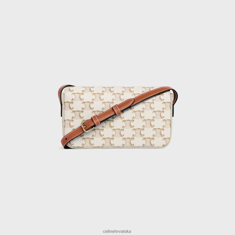 CELINE žene torba za rame claude od triomphe platna i teleće kože 3WED6193 pribor bijela
