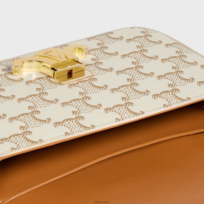 CELINE žene torba za rame claude od triomphe platna i teleće kože 3WED6193 pribor bijela