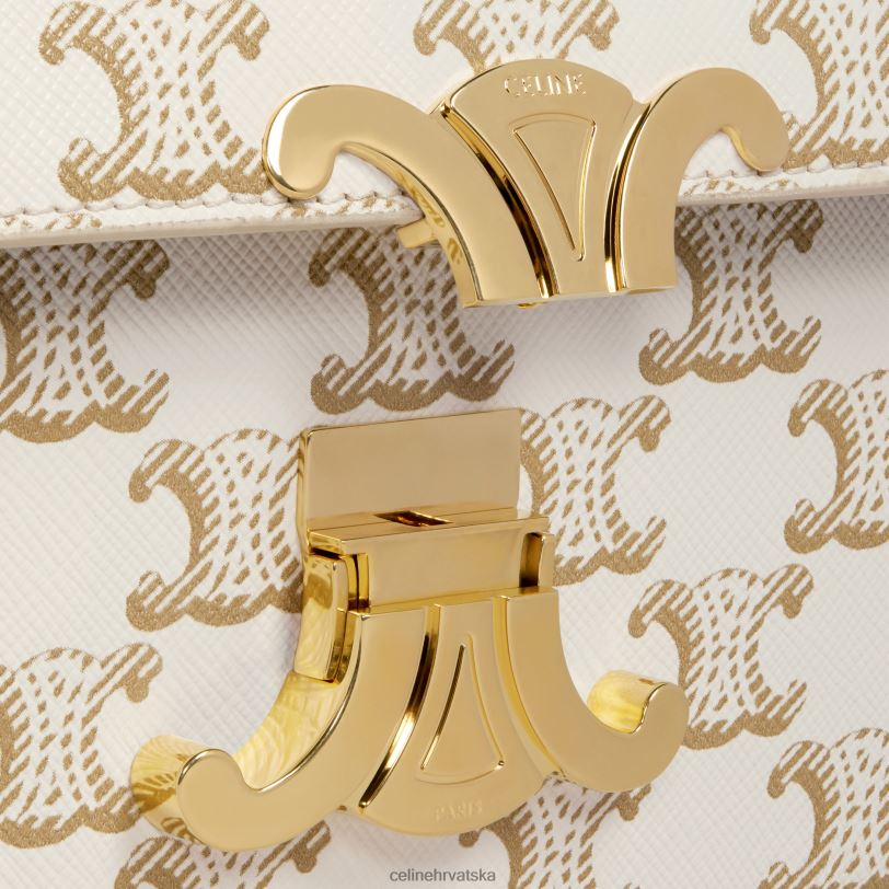 CELINE žene torba za rame claude od triomphe platna i teleće kože 3WED6193 pribor bijela