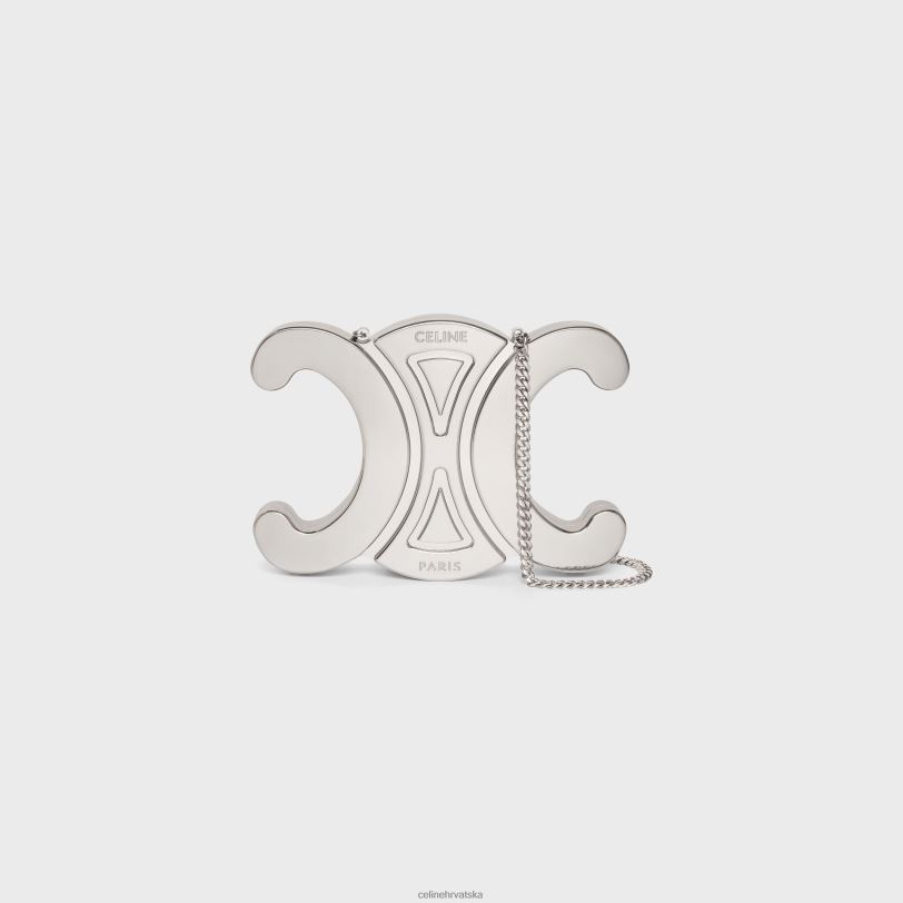 CELINE žene triomphe metal minaudiere u aluminiju 3WED6287 pribor srebro