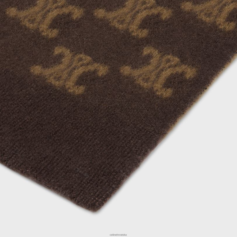 CELINE žene šal od monogram vune, kašmira i svile 3WED61183 pribor smeđa