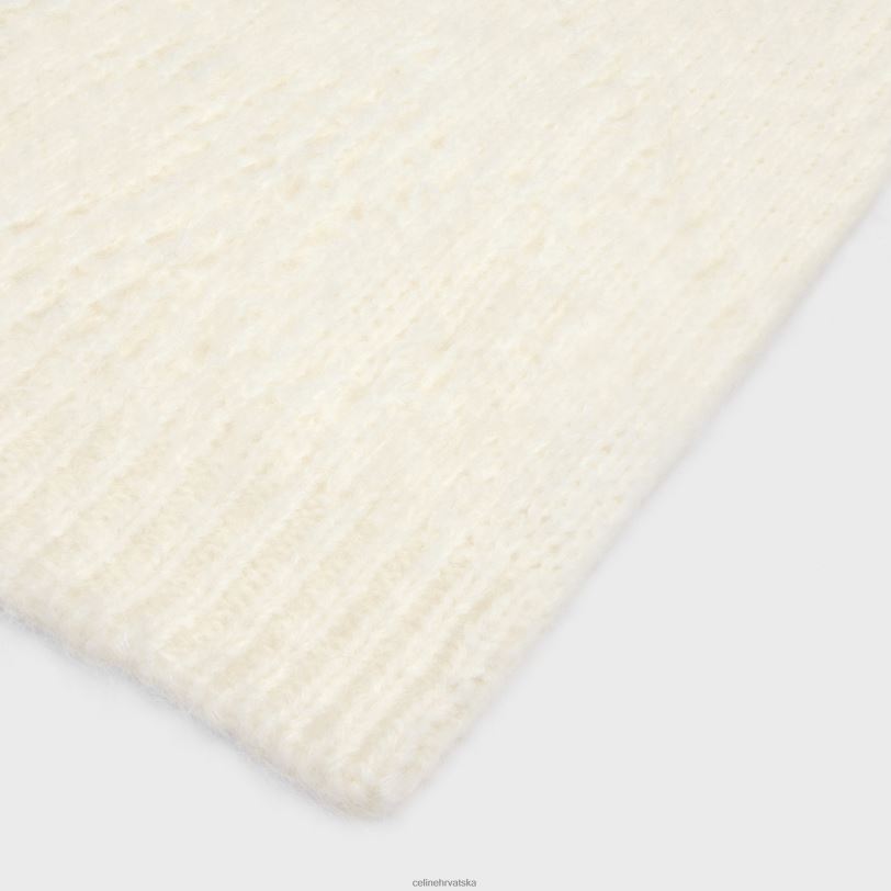 CELINE žene šal od pointelle od fair isle alpaca vune 3WED61175 pribor prljavo bijelo