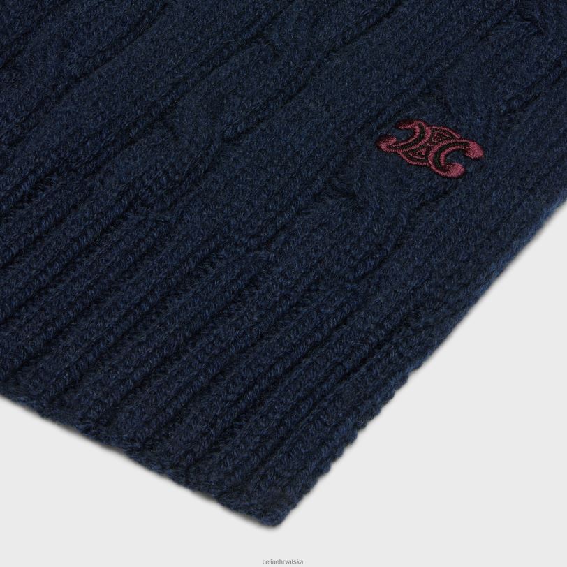 CELINE žene triomphe pleteni šal od kašmira 3WED61180 pribor mornarica