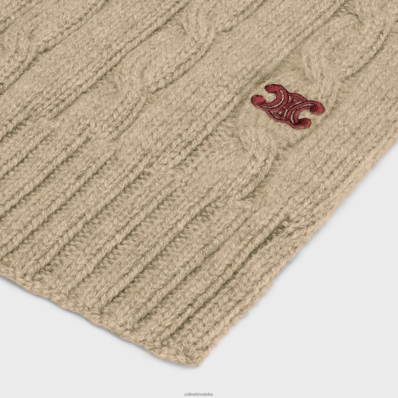 CELINE žene triomphe pleteni šal od kašmira 3WED61185 pribor svijetlo taupe