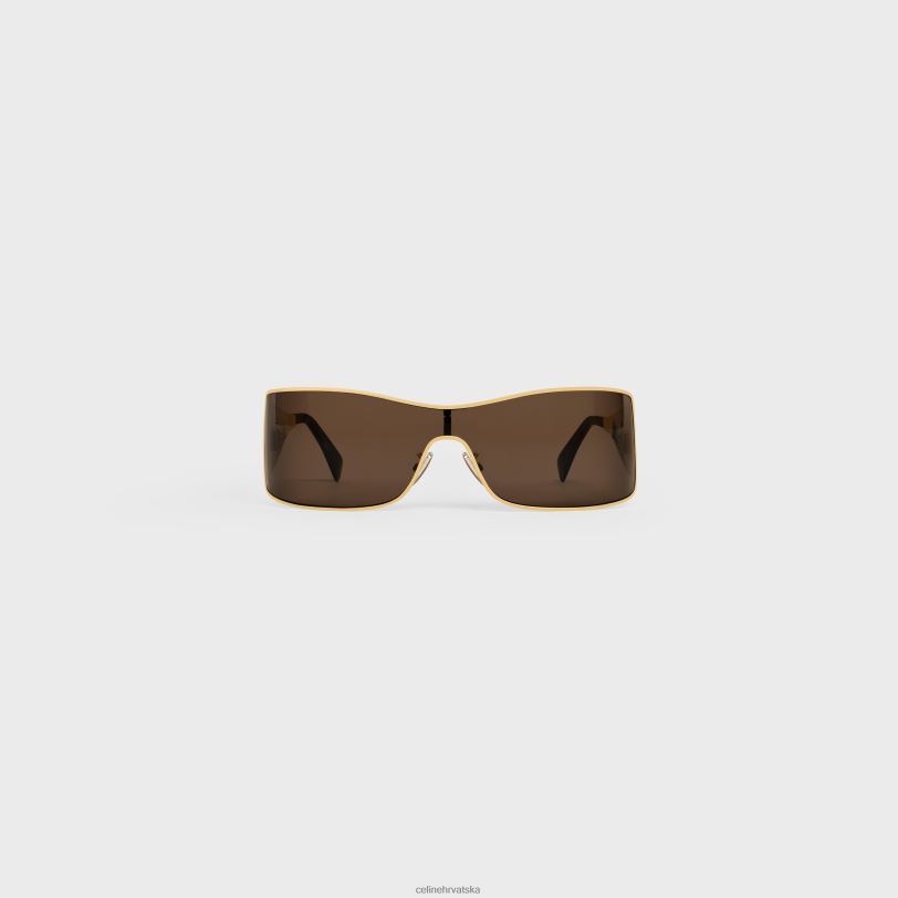 CELINE žene metalne trkaće sunčane naočale triomphe metal 3WED61042 pribor zlato/nikotin