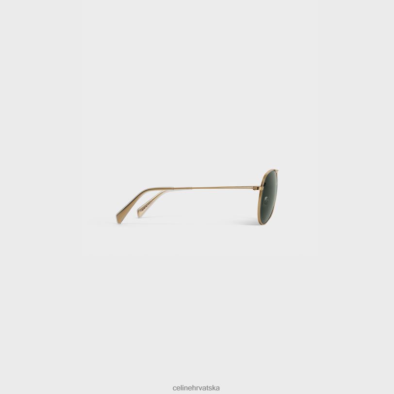 CELINE žene metalni okvir 02 sunčane naočale od metala s lećama od mineralnog stakla 3WED61124 pribor zlatno/zeleno