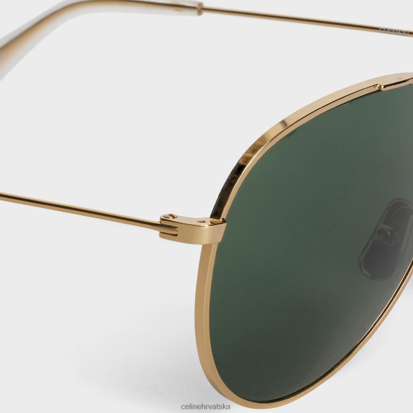 CELINE žene metalni okvir 02 sunčane naočale od metala s lećama od mineralnog stakla 3WED61124 pribor zlatno/zeleno