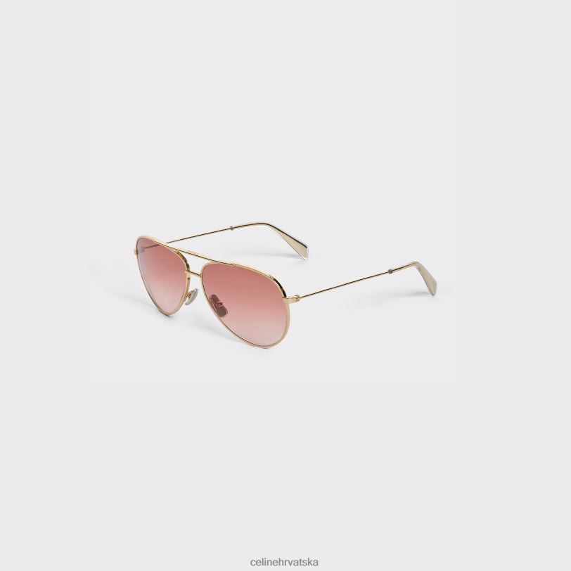 CELINE žene metalni okvir 02 sunčane naočale u metalu 3WED61125 pribor zlatna/gradijent roza