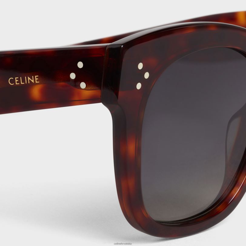 CELINE žene prevelike s002 sunčane naočale od acetata s polariziranim lećama 3WED61144 pribor crvena havana