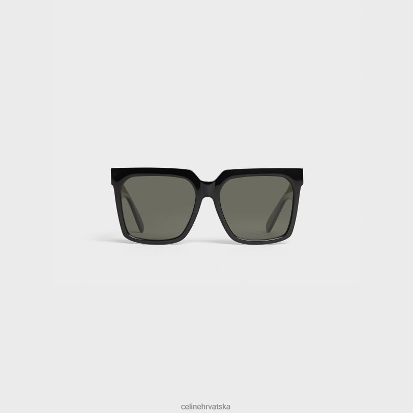 CELINE žene prevelike s055 sunčane naočale od acetata s polariziranim lećama 3WED61148 pribor crno